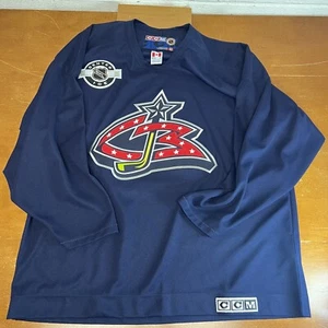 Vintage Columbus Blue Jackets Jersey Mens Extra Large Blue Hockey NHL CCM - Picture 1 of 16