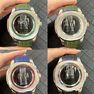 Silikonarmband 40mm Stahl Uhrengehäuse Saphirglas für NH35/NH36/4R/7S Uhrwerk - Bild 1 von 18