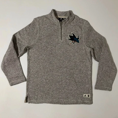 Adidas NHL San Jose Shark 1/4 Zip PulloverSweater Mens Sz L NHL $90 NWT Cover