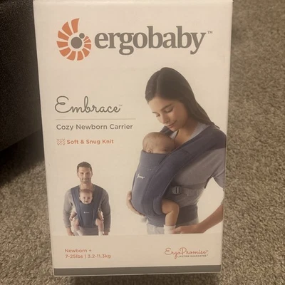 Portabebés Ergobaby Embrace Acogedor Recién Nacido (7-25 lb) - Azul Marino Suave Foto 1 de 4
