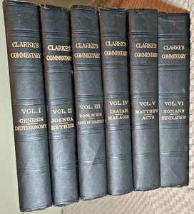 Vintage Full Set Clarke's Commentary Of The Holy Bible Volumes 1-6 Adam Clarke - Imagen 1 de 5