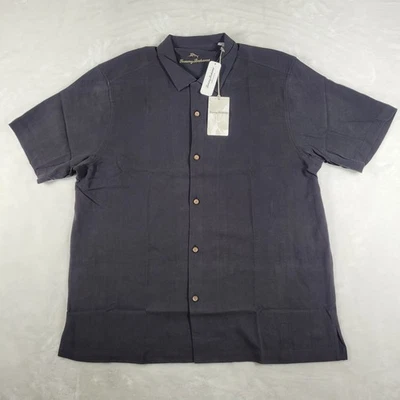 Camisa de campamento Tommy Bahama para hombre XL negra manga corta 100 % seda Paradise 2019 nueva con etiquetas Foto 1 de 4