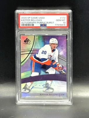 2020-21 SP Game Used Kieffer Bellows Authentic Rookies Autograph /5 PSA 10 - Image 1 of 2