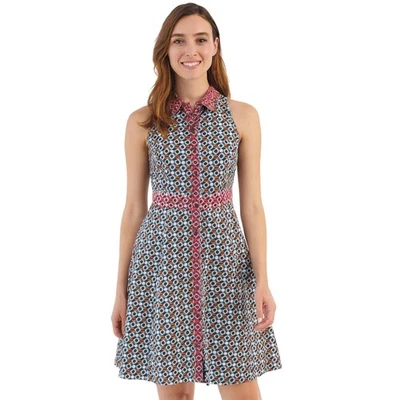 Vestido Maeve by Anthropologie Estampado Geométrico Botón Delantero Sin Mangas Línea A talla 6 Foto 1 de 4