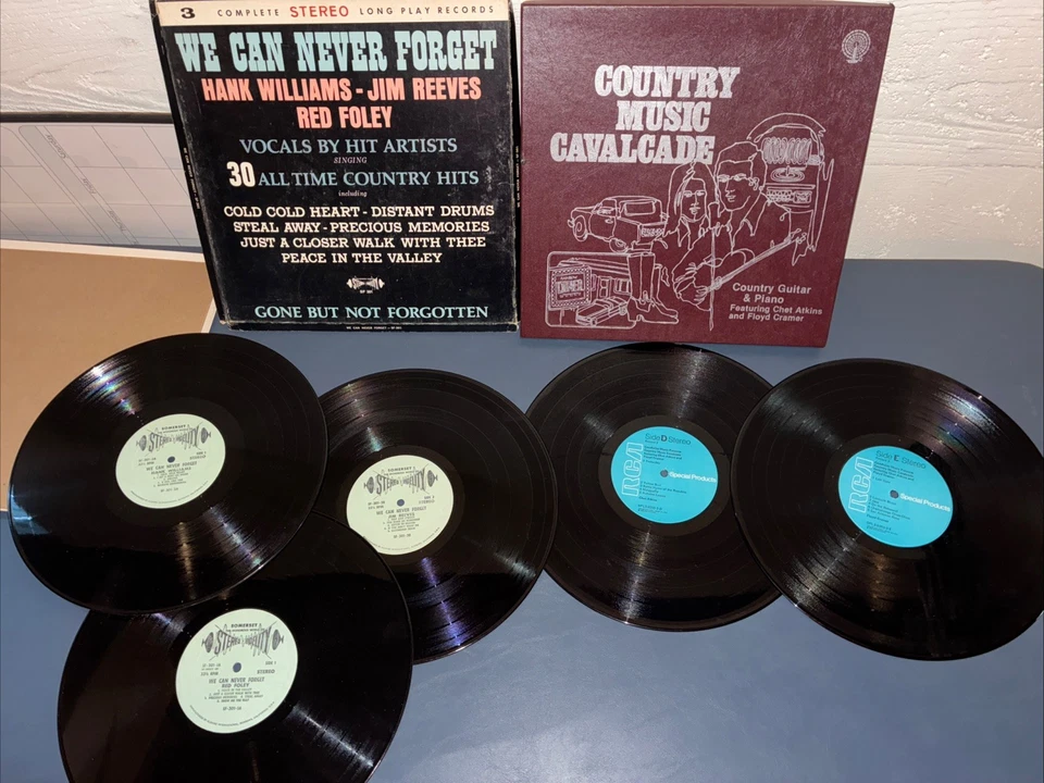 Country Music 5 LP Vinyl Record Lot/Hank/Red Foley/Jim Reeves/Chet Atkins/Floyd  - Image 1 of 1