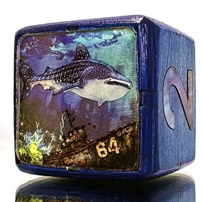 Serene Swim - Beyond Sunken Stories - Backgammon Doubling Cube 36mm - Image 1 of 4