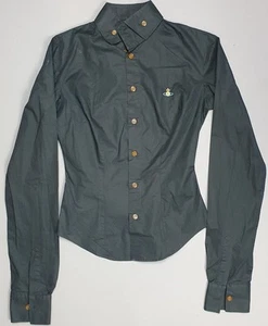 Vivienne Westwood Black Smart Shirt Blouse Size ITA 40 - UK 8 BNWT Stretch - Picture 1 of 10