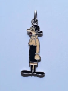 Ciondolo Olivia Fidanzata Braccio di Ferro Argento 800 Smalto Vintage Anni 70  - Foto 1 di 7