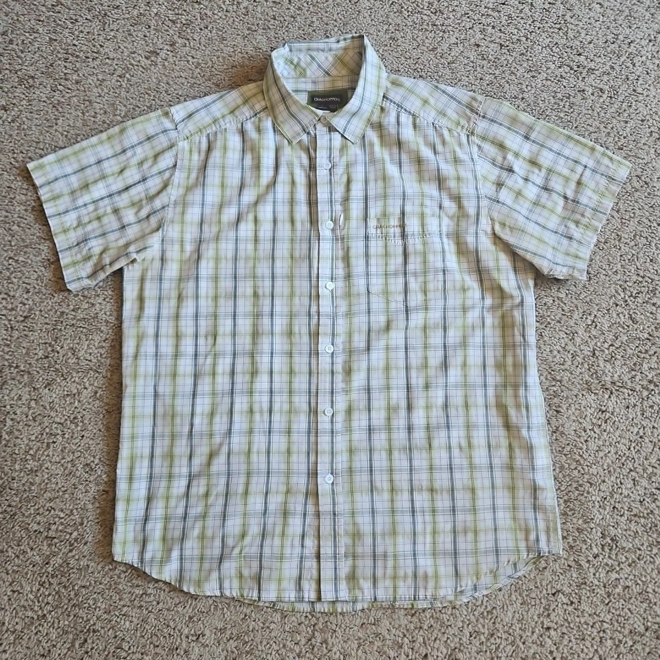 Camisa Craghoppers Para Hombres Grande Senderismo Manga Corta Abotonada Ligera A Cuadros Foto 1 de 4