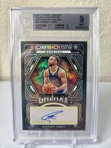2021 Obsidian Electric Etch Yellow Galaxy Steph Curry Auto /10 BGS 9 Warriors - Bild 1 von 2