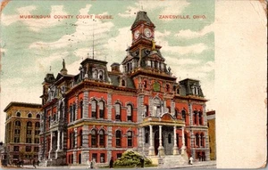 Postkarte MUSKINGUM COUNTY COURT HOUSE, ZANESVILLE, OHIO. 1908 - Bild 1 von 2