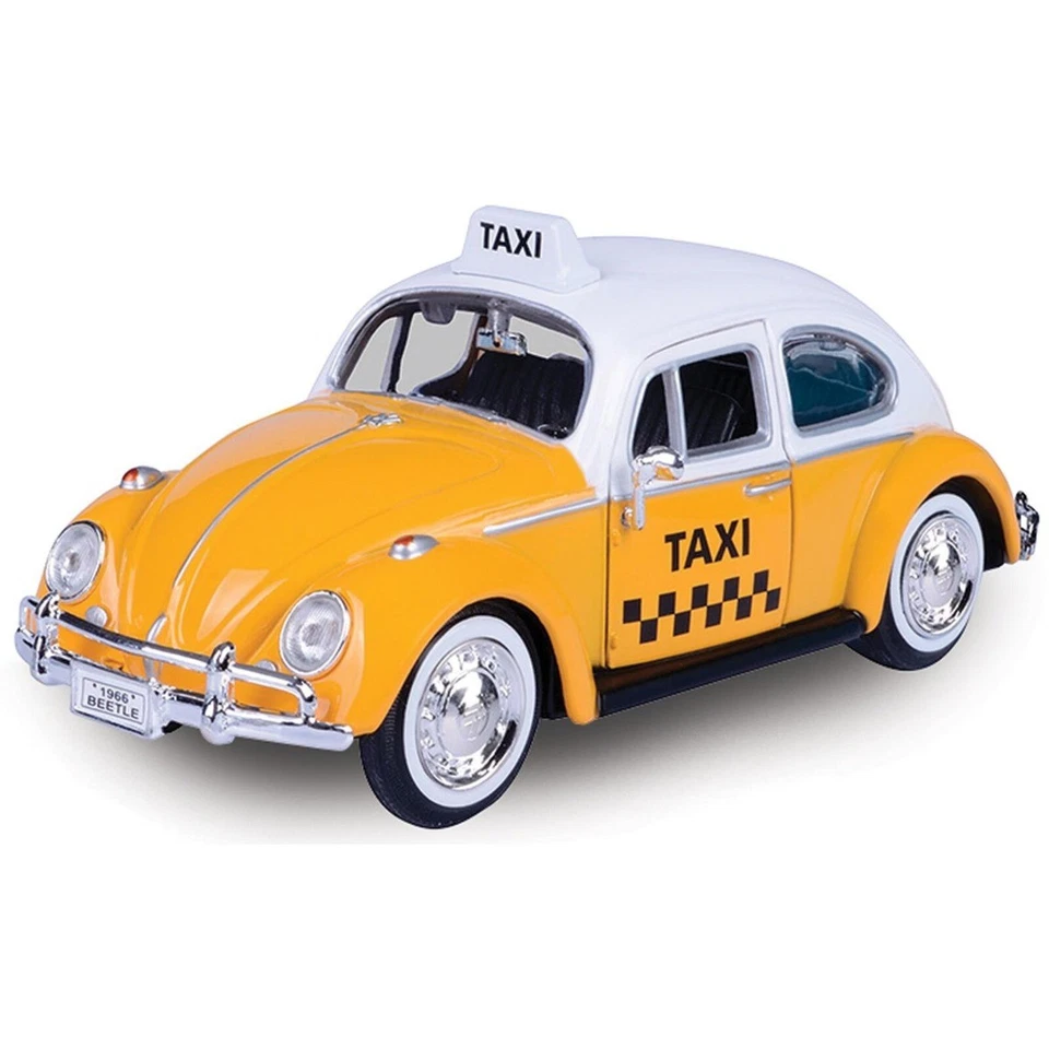 MOTOR MAX, VOLKSWAGEN Kever Taxi Jaune et blanche, échelle 1/24, MMX79577 - Photo 1/1