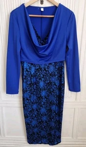 Ladies Size Medium Dress - Royal Blue, Formal, Sequins, Long Sleeve (131) - Picture 1 of 15