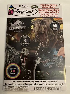 Colorforms Jurassic World Sticker Story Adventure Set NEW - Image 1 of 4