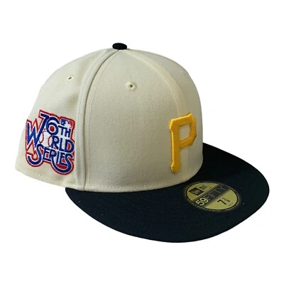 Pittsburgh Pirates New Era 59FIFTY MLB Two Tone White Fitted Hat Cap Size 7 3/8 - Image 1 of 4