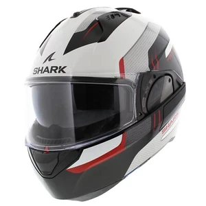Shark EVO ES Kryd Gloss White Black Red WKR Motorcycle Helmet, Fast 'N Free Ship - Picture 1 of 10