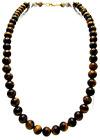 LEE SANDS Tigers Eye Beaded Necklace