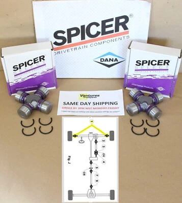 1997-2006 Jeep Wrangler TJ Front Axle Shaft U Joints 2 Each Spicer Select - Image 1 of 4