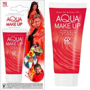 FLÜSSIGES AQUA MAKE UP ROT Halloween Karneval Teufel Schminke Farbe Party 02380 - Bild 1 von 2