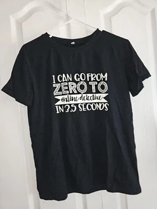 Camiseta negra de manga corta para mujer que brilla en la oscuridad talla grande - Imagen 1 de 3