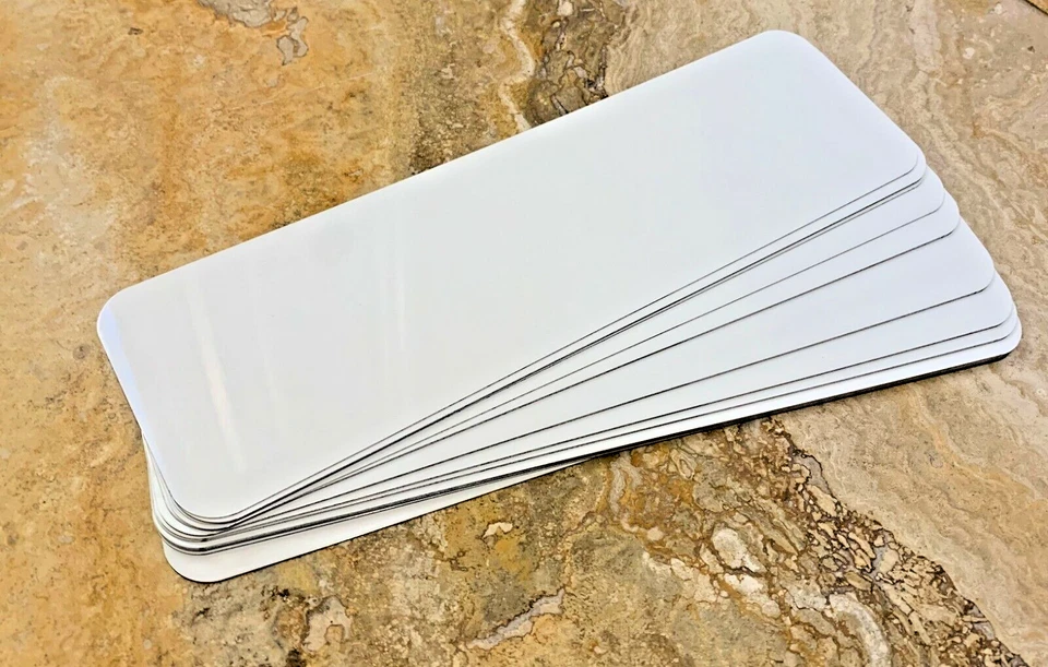 HAWKINSDYESUBLIMATIONPRODUCTS 4" X 8" Mini Street Sign - WHITE ALUMINUM SUBLIMATION BLANKS - NEW - 20 pieces