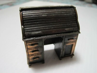 Vtg Collectible Metal Miniature Doll House Roll Top Desk~Durham Industries~No.11 - Image 1 of 4