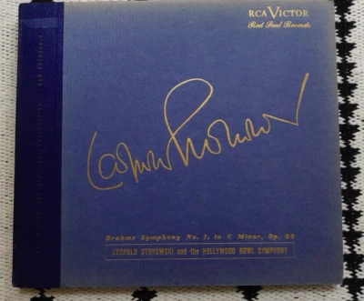 LEOPOLD STOKOWSKI Brahms Symphony No. 1 in C Minor 5x12" 78 RCA DV-4 RED - Image 1 of 2