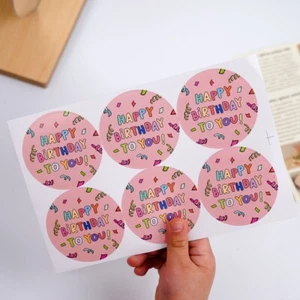 120pcs Congrats Happy Birthday Stickers Self-Adhesive Seals Labels Circle 2 Inch - Picture 1 of 9