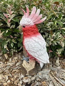 AUSTRALIAN MAJOR MITCHEL BIRD ON A BRANCH ANIMAL GARDEN STATUE ORNAMENT GIFT - Bild 1 von 5