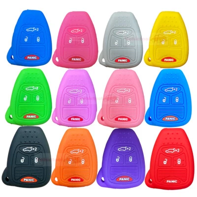 Fit Chrysler Dodge Jeep 4 Button Remote Smart Key Fob Silicone Skin Case Cover - Image 1 of 4