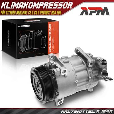 AC Compressor 6SEU16 for Citroen C3 C4 C5 Opel Crossland X Peugeot 208 308 508 - Image 1 of 4