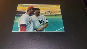 original Mickey Mantle Stan Musial 3.5 x 5 inch color photo 1976 All Star game - Picture 1 of 2