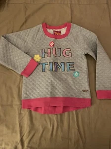 New No Tags Trolls Dreamworks Grey/pink Girls Sweater/shirt. Size 5 - Picture 1 of 3