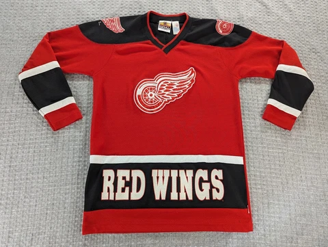 Winning Goal Detroit Red Wings Hockey Jersey Youth Large 14/16 Red Vintage Cover