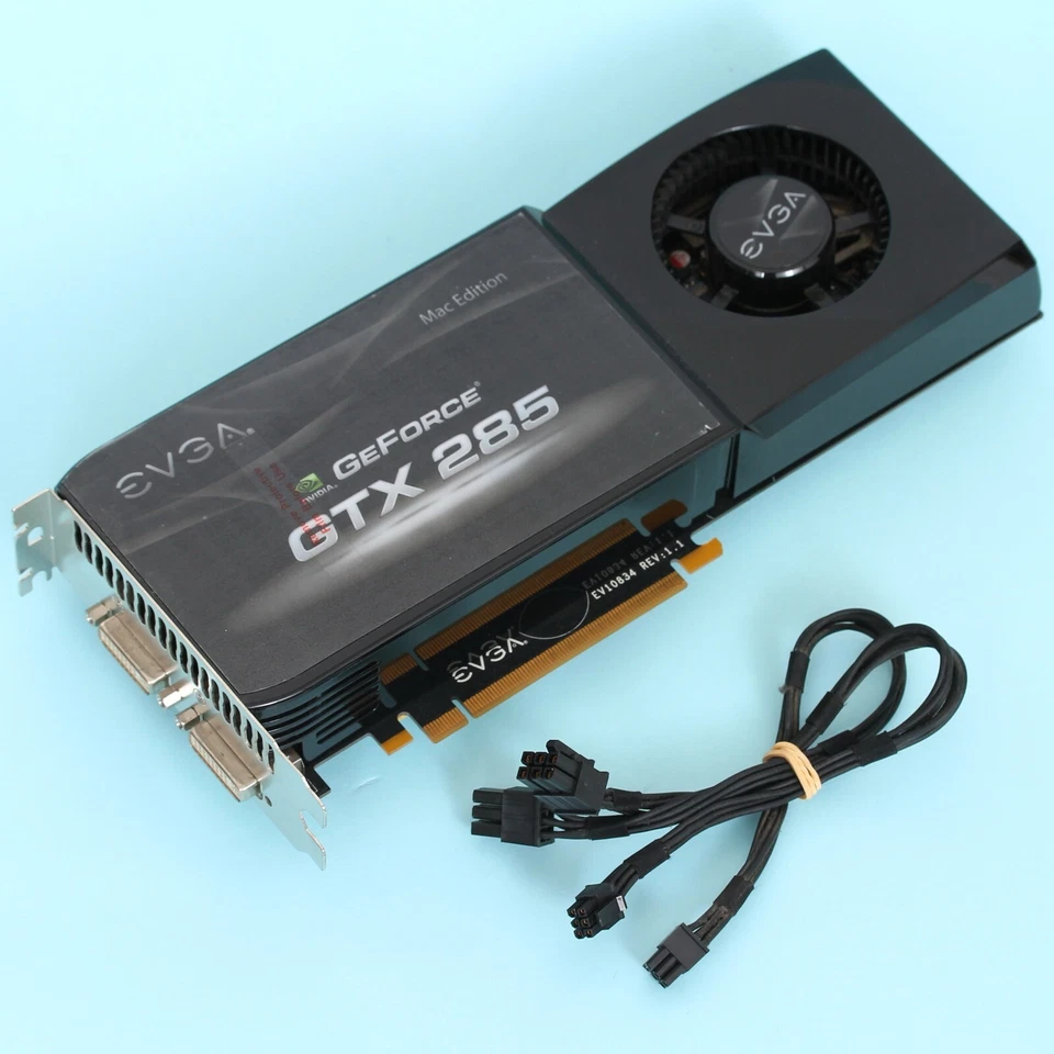 EVGA GeForce GTX 285 1GB Mac Edition for 3,1 4,1 2008 2009  Mac Pro EFI64 2x DVI - Image 1 of 4