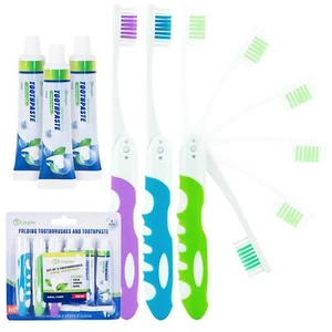 Travel Toothbrush with Toothpaste Portable Toothbrushes Built in Cover Travel... - Picture 1 of 1