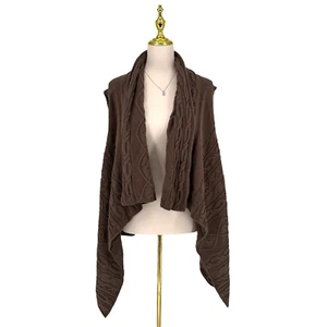 VTG J. Jill Sz 3X Shale Chunky Cable Knit Open Front Sweater Vest Cardigan NWT - Bild 1 von 14