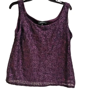 R&M Richards Women's Scallop Lace Duster Pant Set, Plum, 6 - Picture 1 of 4