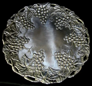 "Bandeja de plato vintage coleccionable Arthur Court plato uvas alrededor de 1993 12" - Imagen 1 de 4