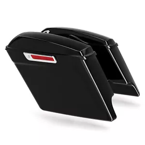 5" Stretched Extended Saddlebags W/ Key Fit For Harley Road King Glide 2014-2024 - Picture 1 of 9
