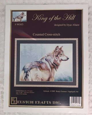 Cross Stitch Kustom Krafts KING Of The HILL Wolf Tree 99303 Dyan Allaire Leaflet - Image 1 of 4