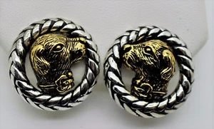 A-11 Unique Chic CLASSIC Designer Style Two T Dog shape Clip Fashion Earring - Picture 1 of 4