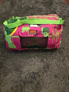 The INCREDIBLE HULK Marvel Sleeping Bag Blanket w/ Duffle Carry Bag Reversible - Picture 1 of 11