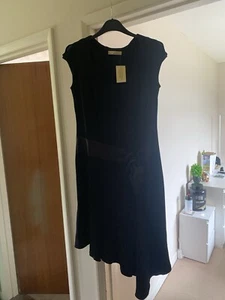Agenda, Size 14 Asymmetrical Black Dress with Bow - Picture 1 of 2