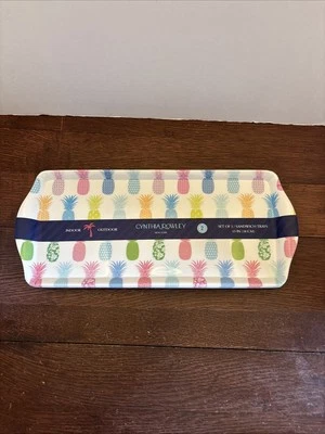 Juego de 2 bandejas de sándwich de piña tropical Cynthia Rowley nuevas Foto 1 de 4