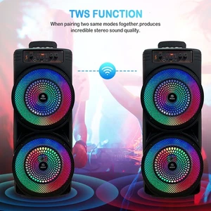 Portable 8.5" Wireless Bluetooth Party Speaker Dual Subwoofer Heavy Bass AUX FM - Picture 1 of 15