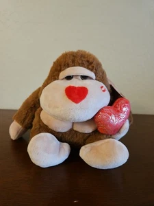 Signature Select VALENTINE GORILLA 7" Plush Stuffed Animal Red Heart Kiss - Picture 1 of 3