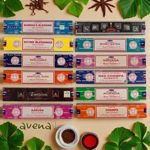 Paquete de 12 varillas de incienso originales Satya mixtas 12 x 15 g ¡Gran valor! PACK 2 - Imagen 1 de 2