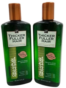 Thicker Fuller Hair Shampoo Cell-U-Plex w/ Caffeine Revitalizing 12oz Lot of 2 - Picture 1 of 2