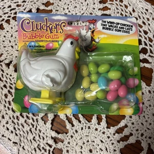 Hubba Bubba Cluckers Pollo de cuerda que camina y pone huevos de goma burbuja Nuevo de Lote Antiguo #2 - Imagen 1 de 2